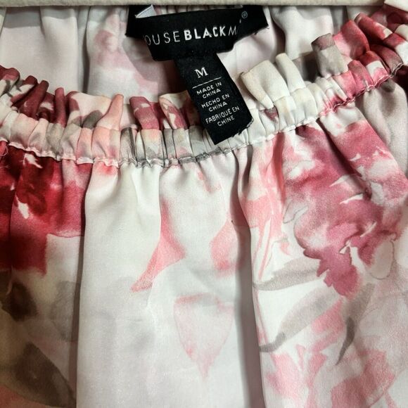 White House Black Market Top Medium Multicolor Floral Off The Shoulder Flutter - Picture 7 of 9
